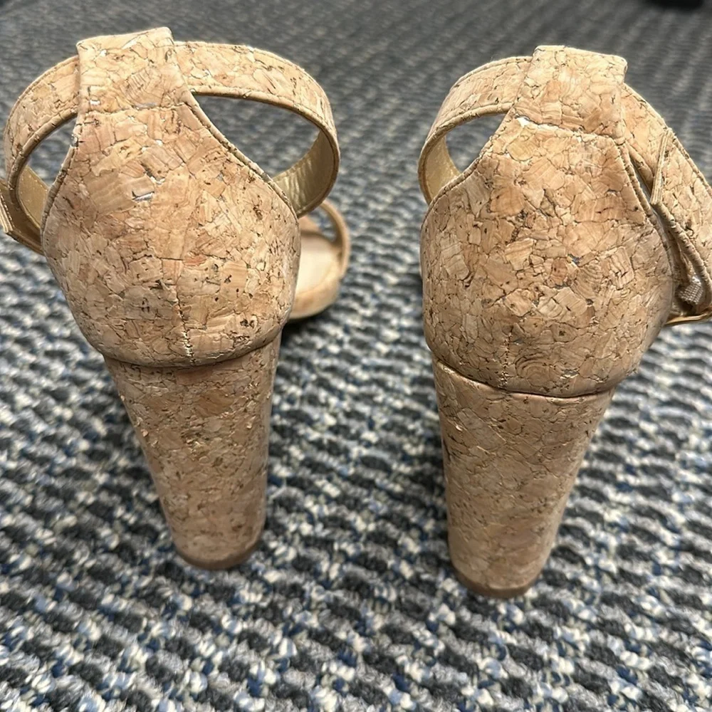 Cute! 3 1/2 in Cork Comfort Heels from Cato Size 8W GUC - Picture 8 of 9